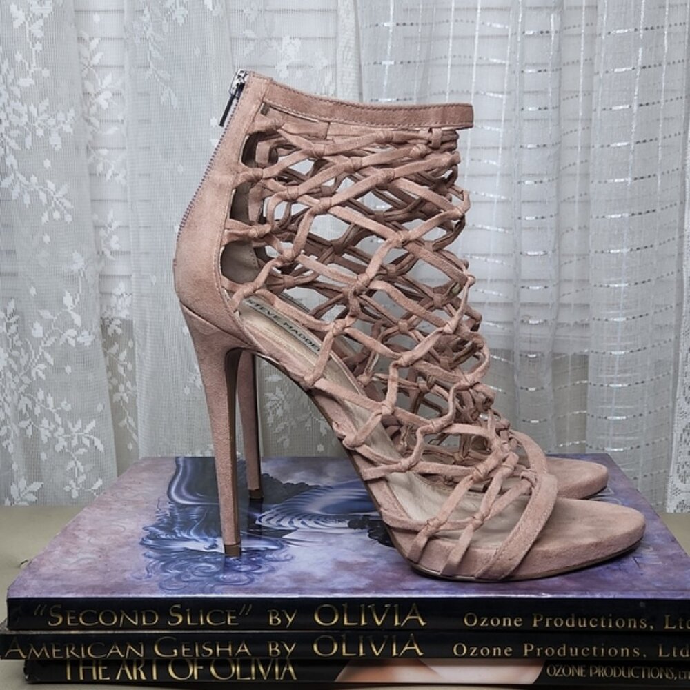 Steve Madden Blush Pink "Ursula" Caged Sandal Heels Sz10